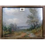 A group of four assorted oil landscapes, various sizes (4).