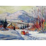 Wladimir P. Stschepanski (1895-?), Winter St. Adele, oil on canvas, 25.5cm x 35cm.