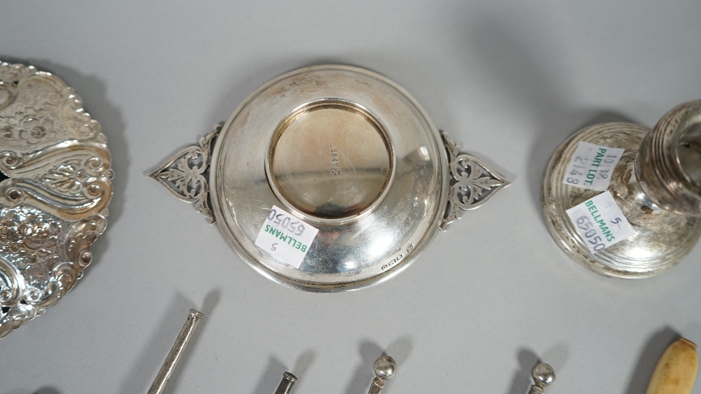 Silver and silver mounted wares, comprising; a Victorian shaped oval bonbon dish, - Image 7 of 7