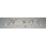 Swarovski, a group of sixteen crystal figures, including, ducks, mice, bears and sundry, (qty).