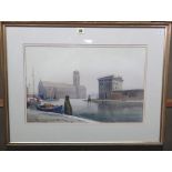 J Barrie Haste (1931-2011), Canal in Chioggia, Italy, watercolour, signed, 33cm x 50cm.