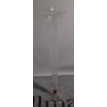 A 20th century floor standing glass vase of tapering form on a circular base, 111cm high.