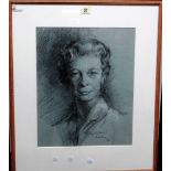 Stephen Ward, 20th Century, two charcoal portraits, both and signed and inscribed, one dated '60',