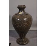 A 20th century grey marble urn of tapering form, 62cm high.