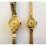 A Favre-Leuba 9ct gold cased lady's bracelet watch the dial signed, with baton indicators,