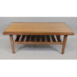 A retro teak rectangular two-tier low ce