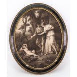 After Angelica Kauffmann, Cupid and Cephisa, bears Fredk B Daniel & Son label (verso),