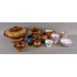 A collection of Victorian copper lustre
