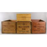 Two wooden wine crates stamped Finest Re