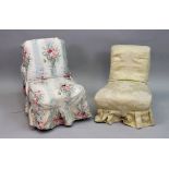 Two child's Victorian upholstered chairs