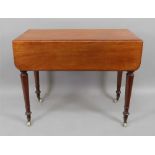 A Victorian mahogany Pembroke table, on