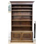 A George III style mahogany bookcase, ea