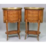 A pair of Louis XV style kingwood table de nuit, 19th century,