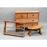 An Edwardian stripped walnut chest of fo