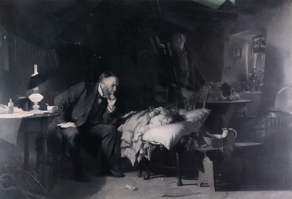 After Luke Fildes The Doctor, photogravu