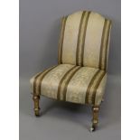 A Victorian upholstered nursing chair, o