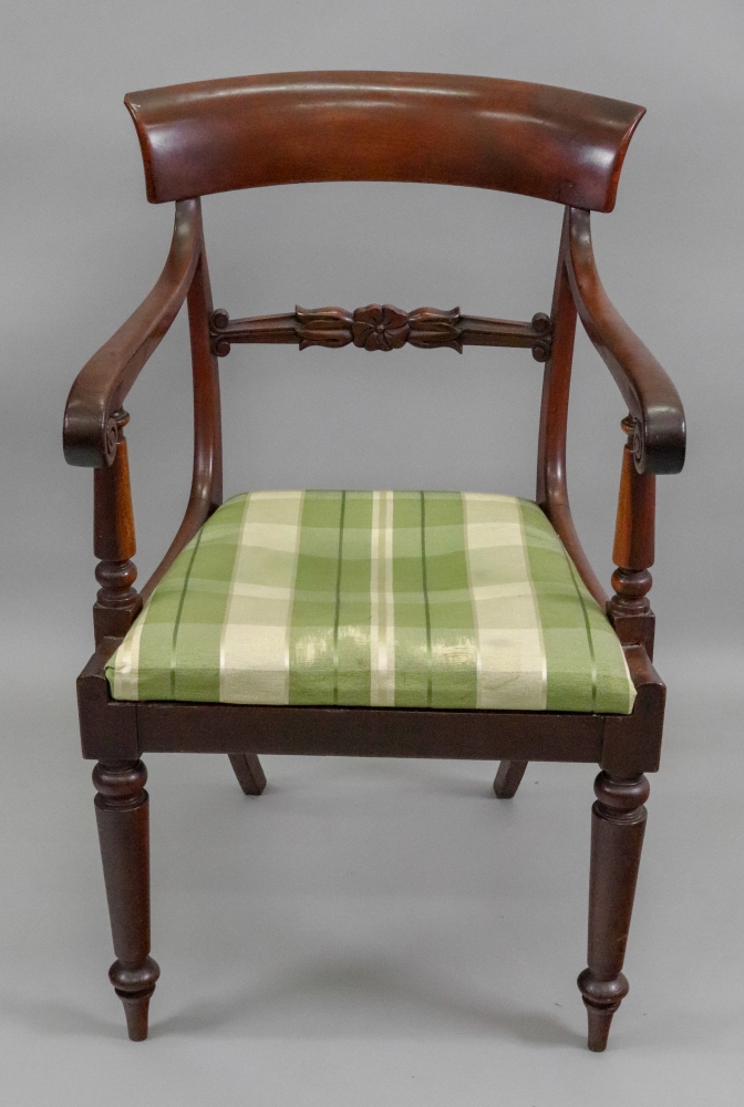 A William IV mahogany frame elbow chair, - Image 2 of 2