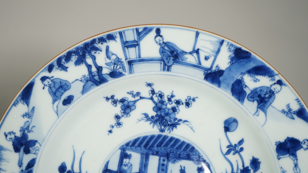 Four Chinese blue and white plates, Kangxi, - Image 3 of 7