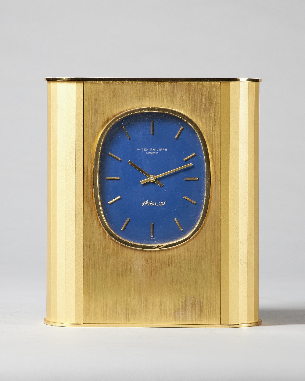 A Swiss gilt brass solar-powered Ellipse d'Or timepiece By Patek Philippe, Geneva,