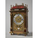 A Régence ormolu-mounted tortoiseshell and cut-brass inlaid mantel clock By Nicolas Gribelin, Paris,
