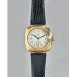 A Rolex 9ct gold cushion shape cased gentleman's wristwatch,