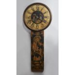 A Chinoiserie decorated Tavern timepiece 19th Century and later redecorated The 26 1/2in.