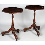 Maitland-Smith Ltd; a pair of 18th century style occasional tables,