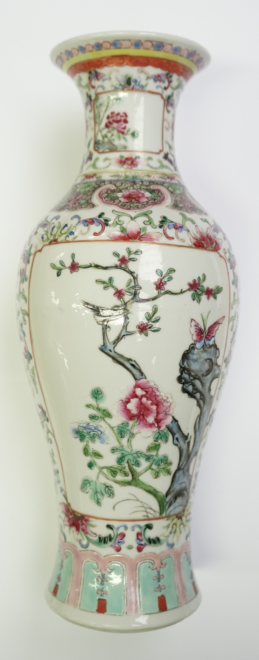 A pair of Chinese famille-rose slender baluster vases, circa 1900, - Image 13 of 16
