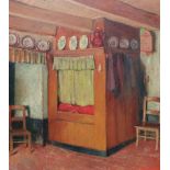 Pieter Stobbaerts (1865-1948), Cottage interior, oil on board, signed, 47cm x 44cm.