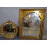 A Regency style George III framed rectangular wall mirror 105cm wide x 127cm high and a late 19th