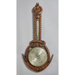 A Victorian carved walnut nautical themed wheel barometer Signed Gray & Keen, Liverpool,