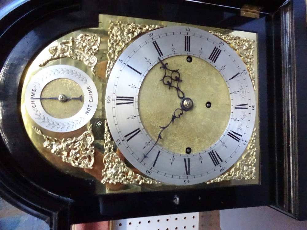 An Edwardian brass-mounted ebonised quarter chiming bracket clock The dial inscribed Wm. - Image 5 of 6