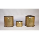 Trench Art; two large German First World War shell cases, one engraved 'The Great War 1914-19',