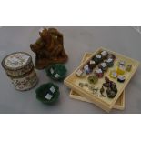 Collectables, including; an Asian hardstone figure of Buddha, a pair of Asian hardstone green bowls,