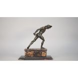 An early 19th century patinated bronze 'Gladiator' figure,