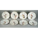 Eight Meissen outside decorated porcelain plates, late 19th century,