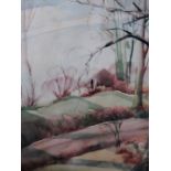 Ethelbert White (1891-1972), Wooded landscape, watercolour, signed, 46cm x 36cm.