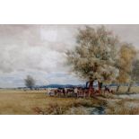 Augustus Walford Weedon (1838-1908), Landscape with cattle, watercolour, signed and dated 1889,