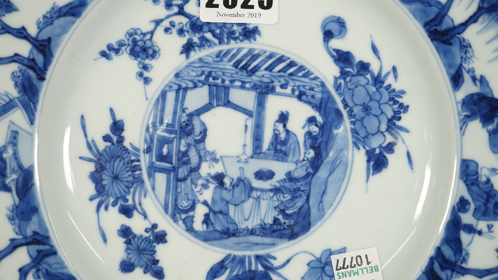 Four Chinese blue and white plates, Kangxi, - Image 4 of 7