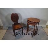 A Victorian mahogany hall chair,