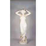 An Italian marble figure, late 19th century, Art Nouveau female standing,