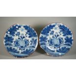 A pair of Dutch Delft blue and white dishes, 18th century,