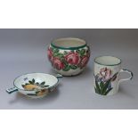 Three pieces of Wemyss pottery, circa 1900,