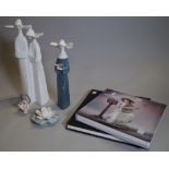 Lladro, Prayerful Moment, 5500, boxed, 27cm high, Nuns, 4611, boxed, 6cm high, A Basket of Blossom,