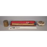 A Japanese ivory Shibayama page turner, late 19th century,
