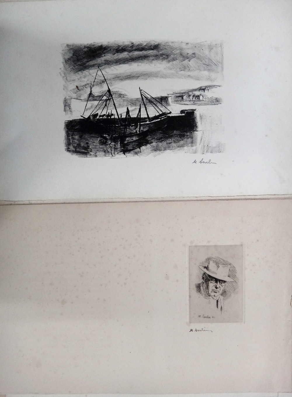 Maurice Asselin (1882-1947), A folio of assorted watercolours, lithographs, etchings and two books, - Image 10 of 15