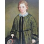 English Provincial School (19th century), Portrait of a young boy, oil on canvas, 66cm x 51cm.