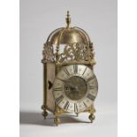A brass lantern timepiece The dial signed Edward Moore, Oxon, the frame 18th century,