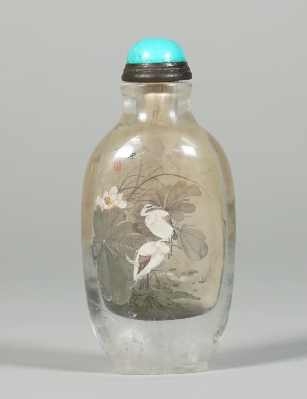 A Chinese inside painted rock crystal snuff bottle, 20th century, - Image 2 of 3