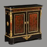 A Napoleon III ormolu mounted boulle and ebonised side cabinet,